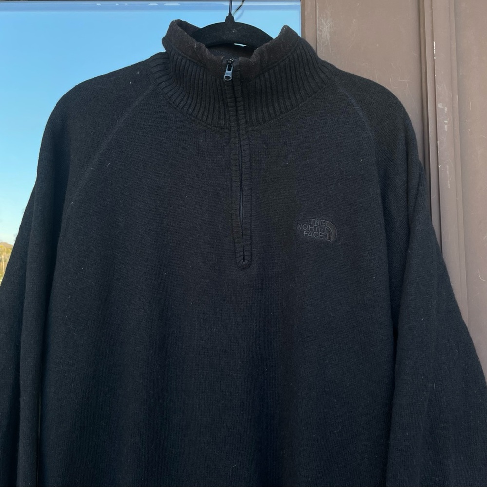 The North Face Black 1/4-Zip Wool Blend Sweater XL